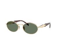 Prada Mujer Sunglass PR 65ZS - Color del Marco: Oro Pálido, Color de la Lente: Verde Oscuro