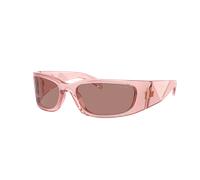 Prada Mujer Sunglass PR A14S - Color del Marco: Melocotón transparente, Color de la Lente: Marrón claro