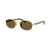 Prada Mujer Sunglass PR B53S - Color del Marco: Oro, Color de la Lente: Marrón Oscuro
