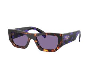 Prada Unisex Sunglass PR A01S - Color del Marco: Habana, Color de la Lente: Espejo violeta y plateado interior