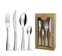Pradel Essentiel Capsule - Cubertería, 24 cubiertos de mesa, para 6 personas, acero inoxidable 18/0, acabado estándar
