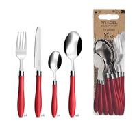 Pradel Essentiel Réglisse Cubertería 16 piezas 18/0 4 personas, Rojo | Juego de cubiertos para 16 personas, Sleeps 4, Acero inoxidable 18/0, Acabado estándar, Apto para lavavajillas