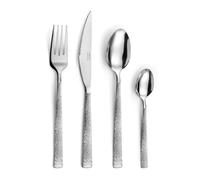 Pradel Essentiel Silex - Cubertería, 24 cubiertos de mesa, para 6 personas, acero inoxidable 18/0, acabado estándar