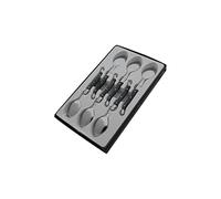 Pradel Excellence 7211G-6NT-Juego de 6 cucharas de café Laguiole, Mango ABS Efecto mármol, Apto para lavavajillas, 26 x 16 x 2,5 cm, Acero Inoxidable, Color Gris, 26 x 16 x 2.5 cm, 6