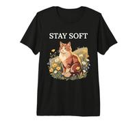 Pradera Floral para Gatos Stay Soft Cottagecore Camiseta Premium