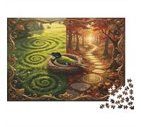 Pradera Laberinto Místico Puzzle de 1000 Piezas Papel Puzzle para Adultos Sendero Bosque Encantado Relajación Concentración Regalo Familiar 70x50cm/1000pcs