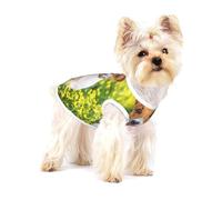 Prado de Flores de Jack Russell,Camiseta de algodón sin Mangas para Mascotas, Chaleco Transpirable, Suave y elástico para Cachorros,S