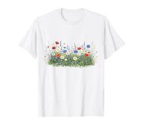 Prado de Flores Silvestres con Margaritas Naturaleza botánica Floral Camiseta
