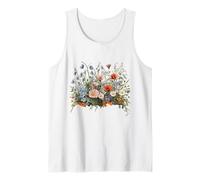 Prado de Flores Silvestres con Margaritas Naturaleza botánica Floral Camiseta sin Mangas