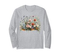 Prado de Flores Silvestres con Margaritas Naturaleza botánica Floral Manga Larga