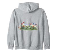 Prado de Flores Silvestres con Margaritas Naturaleza botánica Floral Sudadera con Capucha