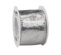 Präsent 2597520-631 Cinta con Alambre, Poliéster, Plateado, 20-m-Roll 72 mm Width