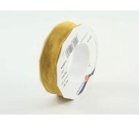 Präsent 2742520-423 Cinta de Organza, Poliéster, Dorado, 25mm-20m