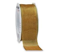 Präsent 2744020-423 Cinta con Alambre, Poliéster, Dorado, 40mm-20m