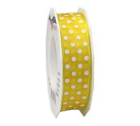 PRÄSENT 5982520-605 - Cinta Decorativa (20 m x 25 mm), diseño de Lunares, Color Amarillo y Blanco