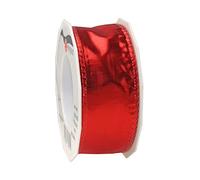 Präsent 6264020-609 Cinta con Alambre, Poliéster, Plateado, 20-m-Roll 40 mm Width