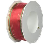 Präsent C.E. Pattberg GmbH & Co. KG Chamonix - Cinta Decorativa para Regalos (40 mm x 20 m, tafetán), Color Rojo y Verde con Bordes Dorados