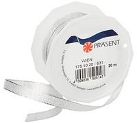 PRÄSENT C.E. Pattberg Wien - Rollo de Cinta con Alambre (10 mm x 20 m), diseño con Aspecto de Entramado metálico, Color Plateado
