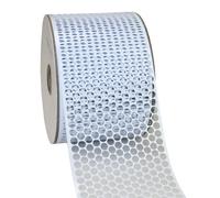 PRÄSENT CHICAGO cinta de decoración blanca, 45 m de cinta de regalo, 80 mm de ancho, cinta embalar y manualidades, para envolver regalos y crear adornos elegantes