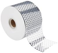 PRÄSENT CHICAGO cinta de decoración plata, 45 m de cinta de regalo, 80 mm de ancho, cinta embalar y manualidades, para envolver regalos y crear adornos elegantes