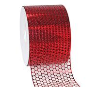 PRÄSENT CHICAGO cinta de decoración rojo, 45 m de cinta de regalo, 80 mm de ancho, cinta embalar y manualidades, para envolver regalos y crear adornos elegantes