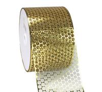 PRÄSENT CHICAGO cinta decorativa oro, 45 m, 80 mm de ancho, para ocasiones especiales y manualidades, fabricada en Alemania con material 100% reciclado