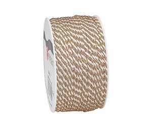 Präsent - Cinta de cordón Gris Pardo y Blanco, 50 m de Largo y 2 mm de Ancho