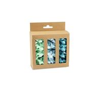 PRÄSENT Cinta de regalo POLY GLITTER menta/azul claro/turquesa, 12 lazos de 50 mm de diámetro para manualidades, decoración y embalaje de regalos para cualquier ocasión