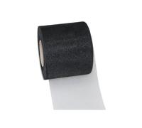 PRÄSENT VERONA cinta de decoración color negro de tul, 50 m largo, 72 mm ancho, cinta embalar, decorar, hacer manualidades, envolver regalos, lazo elegante de tul para eventos especiales