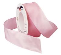 PRÄSENT Cinta embalar DREAM con borde de alambre rosa claro, 20 m de cinta de colores para regalos, 40 mm de ancho, para envolver regalos, decoraciones, manualidades y aplicaciones