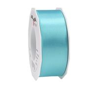 C.E. PATTBERG PRÄSENT Cinta regalo satén color aguamarina, 25 m de cinta de raso para envolver regalos, 40 mm de ancho, cinta de regalo para decoración y manualidades, cinta decorativa versátil