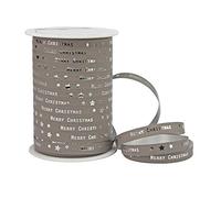 Präsent - Cinta rizadora de Feliz Navidad arenisca de 10 mm de ancho, 100 m de longitud