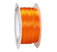 PRÄSENT Cordón RHEIN naranja, cordón trenzado para regalos 50 m, paquetes y obsequios, 3 mm de ancho, accesorios para decoración y manualidades, cintas decorativas resistentes al desgarro