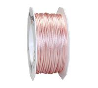 PRÄSENT Cordón RHEIN rosa claro, cordón trenzado para regalos 50 m, paquetes y obsequios, 3 mm de ancho, accesorios para decoración y manualidades, cintas decorativas resistentes al desgarro