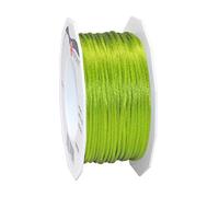 PRÄSENT Cordón RHEIN verde claro, cordón trenzado para regalos 50 m, paquetes y obsequios, 3 mm de ancho, accesorios para decoración y manualidades, cintas decorativas resistentes al desgarro