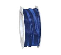 Präsent Lyon - Cinta de tafetán con alambre, color azul marino, 40 mm de ancho, 25 m de largo
