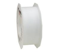 PRÄSENT VERONA cinta de decoración color blanco de tul, 50 m largo, 40 mm ancho, cinta embalar, decorar, hacer manualidades, envolver regalos, lazo elegante de tul para eventos especiales