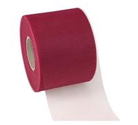 PRÄSENT VERONA cinta de decoración color burdeos de tul, 50 m largo, 72 mm ancho, cinta embalar, decorar, hacer manualidades, envolver regalos, lazo elegante de tul para eventos especiales