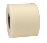 PRÄSENT VERONA cinta de decoración color crema de tul, 50 m largo, 72 mm ancho, cinta embalar, decorar, hacer manualidades, envolver regalos, lazo elegante de tul para eventos especiales