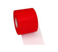 PRÄSENT Verona Cinta de decoración Color Rojo de Tul, 50 m Largo, 72 mm Ancho, Cinta embalar, Decorar, Hacer Manualidades, Envolver Regalos, Lazo Elegante de Tul para Eventos Especiales