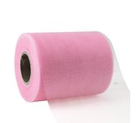 PRÄSENT VERONA cinta de decoración color rosa claro de tul, 50 m largo, 112 mm ancho, cinta embalar, decorar, hacer manualidades, envolver regalos, lazo elegante de tul para eventos especiales