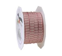 Präsent Vichy Wildrose - Cinta con alambre (10 mm de ancho, 20 m de longitud), color crema