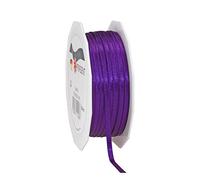 C.E. PATTBERG PRÄSENT Cinta regalo satén color violeta, 50 m de cinta de raso para envolver regalos, 3 mm de ancho, cinta de regalo para decoración y manualidades, cinta decorativa versátil