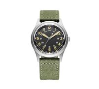 PRAESIDUS | Jungle Field - Relojes para Hombres, Relojes de Pulsera para Hombre - Field, Militar - Vidrio Zafiro, caráter de pátina palomita, Correa de Lona Verde - Cuarzo, ensamblado en EE. UU.