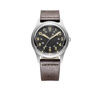 PRAESIDUS | Jungle Field - Relojes para Hombres, Relojes de Pulsera para Hombre - Field, Militares - Vidrio Zafiro, caráter de pátina palomita, Correa de Cuero marrón - Cuarzo, ensamblados en EE. UU.