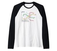 Praga Metro Checo Suburban Railway - Souvenir Ruta Mapa Camiseta Manga Raglan