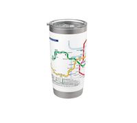 Praga Metro Checo Suburban Railway - Souvenir Ruta Mapa Vaso térmico de acero inoxidable de doble pared