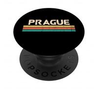 Praga República Checa Ciudad Nombre Clásico Vintage Colores PopSockets PopGrip Adhesivo