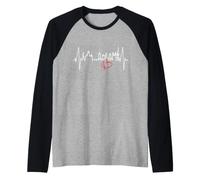 Praga Skyline Latido del Corazón República Checa Amo Praha Camiseta Manga Raglan