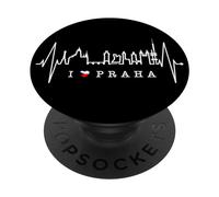 Praga Skyline Latido del Corazón República Checa Amo Praha PopSockets PopGrip Adhesivo